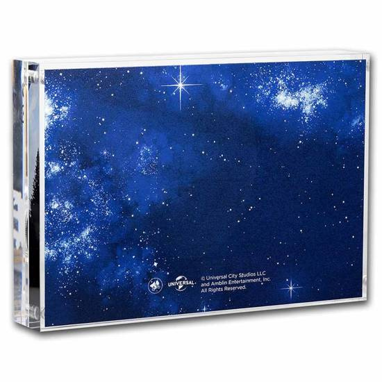 Niue: E.T. kolorowany - 40. rocznica filmu 1 uncja Srebra 2022 UV Glow Proof (Prostokątne opakowanie)