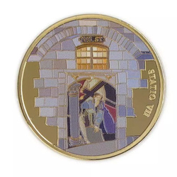 Zestaw 14 monet: Via Dolorosa kolorowany, pozłacany Brąz 2016 Prooflike