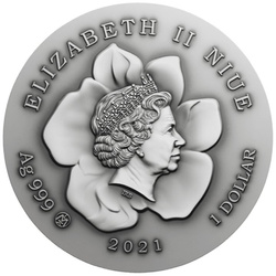 Niue: Fairy Tales - Googly Eyes kolorowane $1 Srebro 2021 High Relief Antiqued Coin
