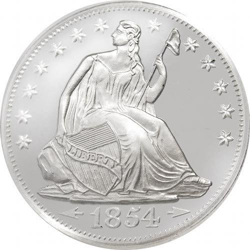 Siedząca Bogini 1 uncja Silver Round