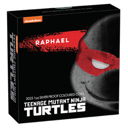 Tuvalu: Teenage Mutant Ninja Turtles - Raphael kolorowany 1 uncja Srebra 2025 Proof