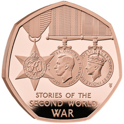 Stories of The Second World War 50p Złoto 2025 Proof