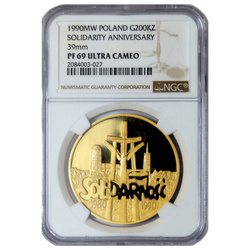 Polska: III RP "Solidarność" 200 000 Złotych 1990 PF 69 Ultra Cameo