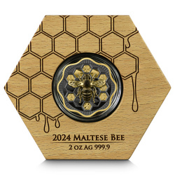 Malta: Maltese Bee pozłacana 2 uncje Srebra 2024 High Relief