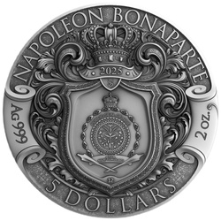 Niue: Visionaries in History - Napoleon Bonaparte pozłacany 2 uncje Srebra 2025 Antiqued Coin