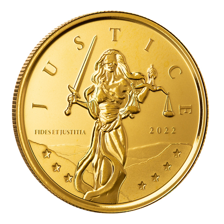 Gibraltar: Lady Justice 1 uncja Złota 2022