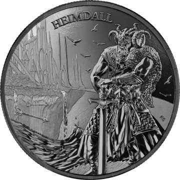 Ragnarök: Heimdall 1 uncja Srebra 2025 (Black Silver)