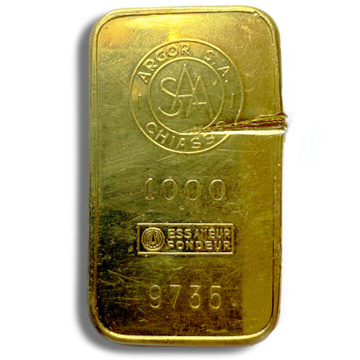 Sztabka Argor S.A. Chiasso 99,98 gramów Złota 