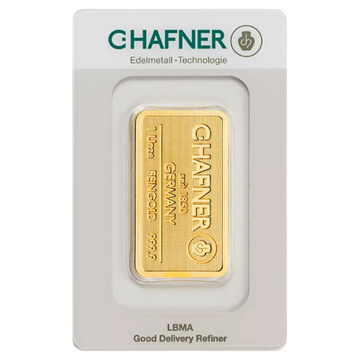 Sztabka C. Hafner 1 uncja Złota LBMA GD Refiner