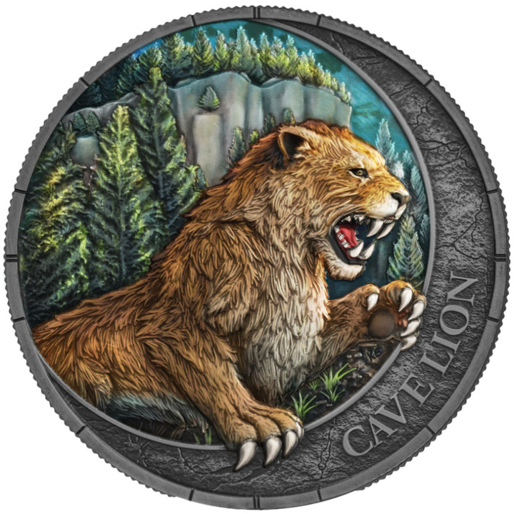 Germania Mint: Megafauna - Lew Jaskiniowy Oblivion 1 uncja Srebra 2026