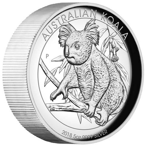 Australijska Koala 5 uncji Srebra 2018 Proof High Relief