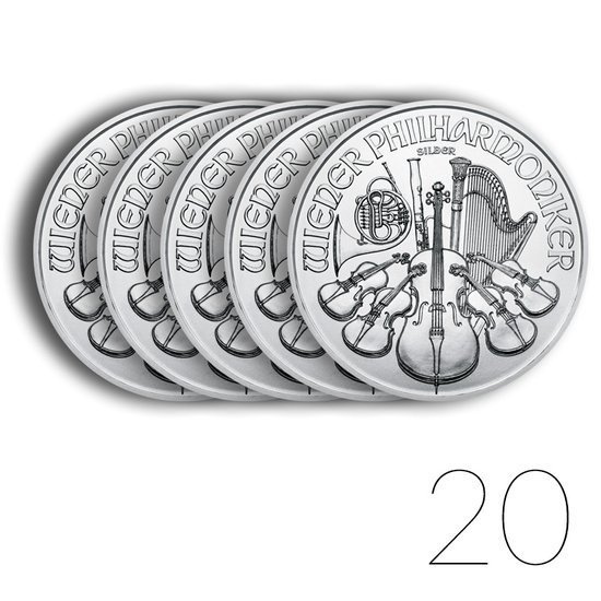 Wiedeński Filharmonik 1 uncja Srebra 2021 PAKIET 20 SZTUK
