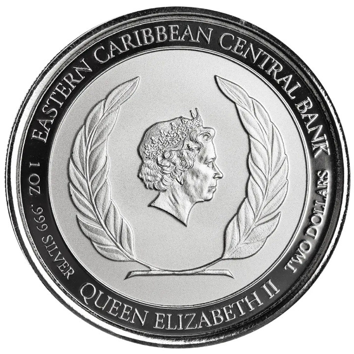 St. Kitts & Nevis: Underwater Surfer 1 uncja Srebra 2022