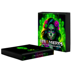 Sztabka Asturmint: Dia de los Muertos "Radioactive Catrina" kolorowana 2 uncje Srebra 2025 Antique Finish