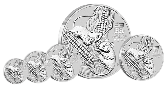 Lunar III: Rok Myszy 1 uncja Srebra PAKIET 100 SZTUK 2020