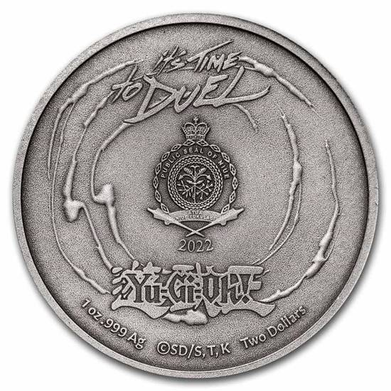 Niue: Yu-Gi-Oh! - 25. rocznica 1 uncja Srebra 2022 Antiqued Coin