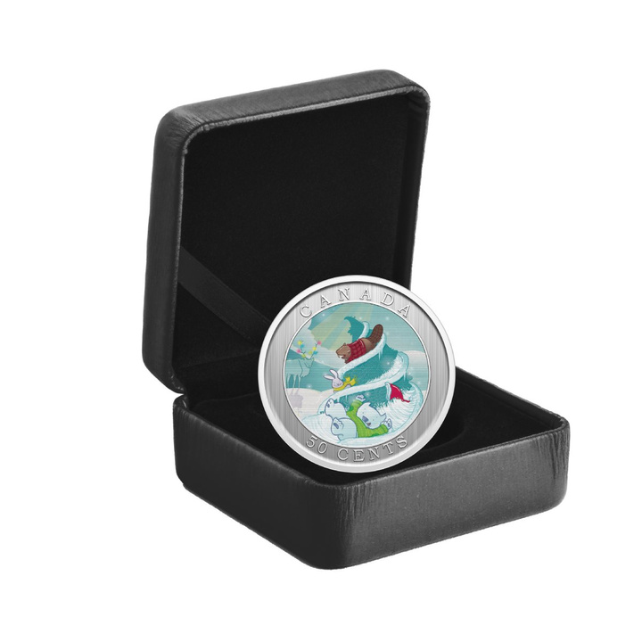 Canada: Whimsical Holiday Tree kolorowany 50 cents 2025 Specimen Lenticular Coin