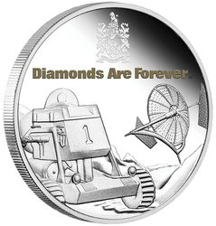 Tuvalu: Diamonds Are Forever kolorowany 50. rocznica filmu 1 uncja Srebra 2021 Proof