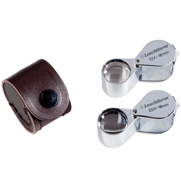 Leuchtturm - Chromowana lupa z powiększeniem 20x (3 soczewki)