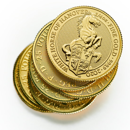 Bestie Królowej: Biały Koń Hanoweru 1/4 uncji Złota 2020