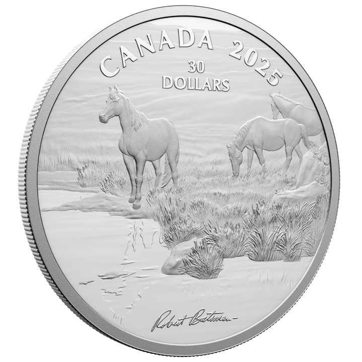 Canada: Mustang Country by Robert Bateman $30 Srebro 2025 Proof