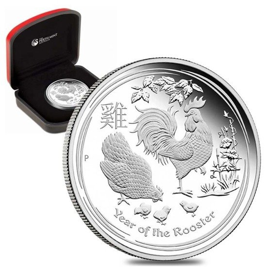 Lunar II: Rok Koguta 1 uncja Srebra 2017 PROOF