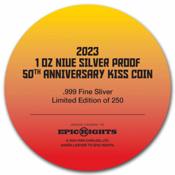 Niue: KISS 50th Anniversary kolorowany 1 uncja Srebra 2023 Proof 