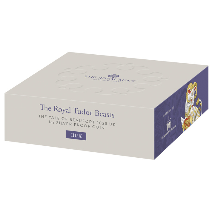 The Royal Tudor Beasts: The Yale of Beaufort 1 uncja Srebra 2023 Proof