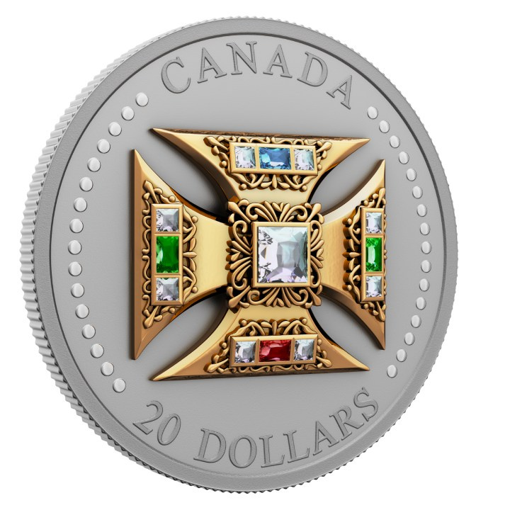 Canada: St. Edward’s Crown $20 pozłacany Srebro 2023 Matte Proof