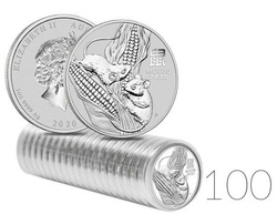 Lunar III: Rok Myszy 1 uncja Srebra PAKIET 100 SZTUK 2020