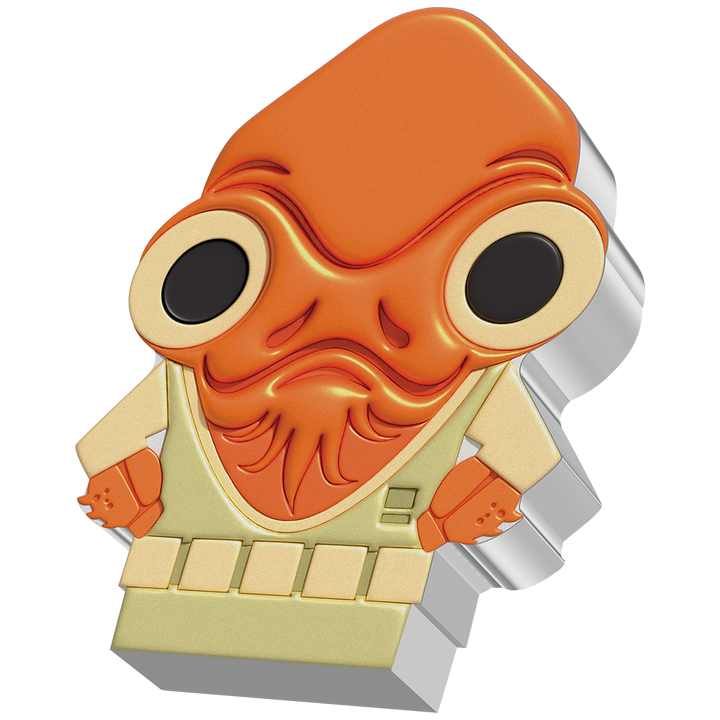 Niue: Star Wars - Admiral Ackbar Chibi Coin kolorowany 1 uncja Srebra 2022 Proof