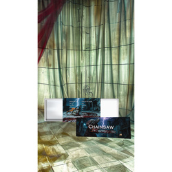 Ghana: Bloody Chainsaw kolorowany 2 uncje Srebra 2025 Antiqued Shaped Coin