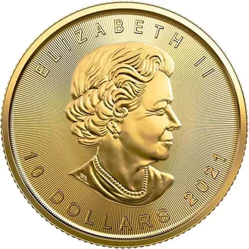 Kanadyjski Liść Klonowy 1/4 uncji Złota 2021