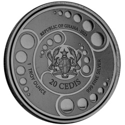 Ghana: Alien kolorowany 1 uncja Srebra 2023 Black Rhodium Proof