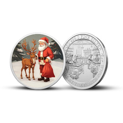 Santa’s Workshop kolorowany 1 uncja Srebra 2025 Proof