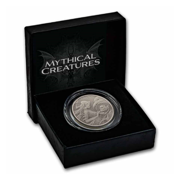 Niue: Mythical Creatures - The Siren 1 uncja Srebra 2025 Antiqued Coin