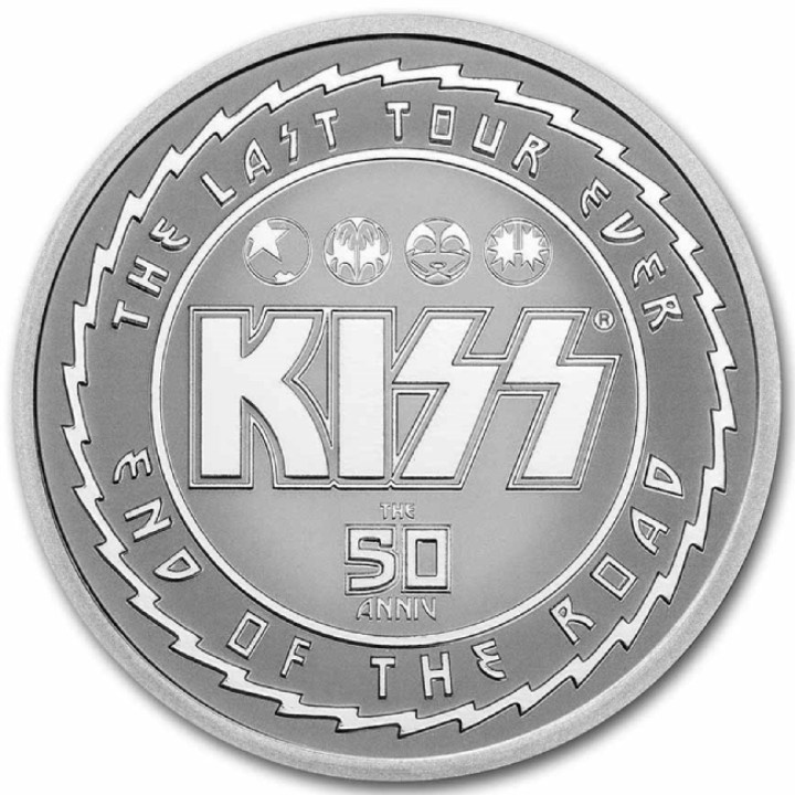 Niue: KISS 50th Anniversary 1 uncja Srebra 2023 Slab
