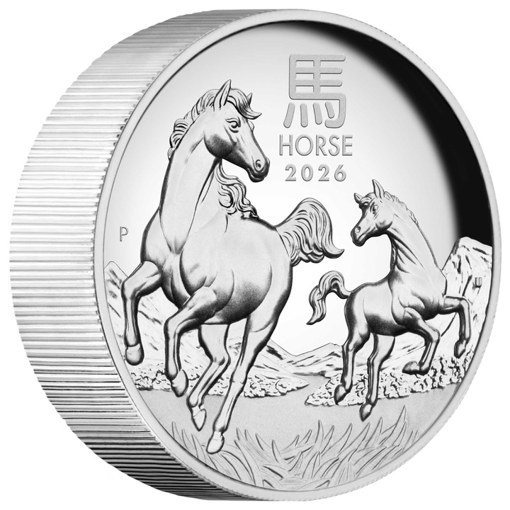 Perth Mint: Lunar III - Rok Konia 5 uncji Srebra 2026 Proof High Relief