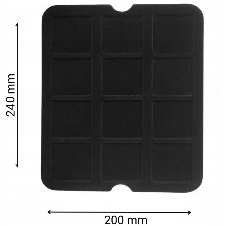 Leuchtturm - Paleta Mazzola na monety Quadrum 12 przedziałów (czarna)