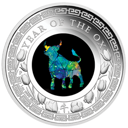 Lunar III: Rok Bawoła 1 uncja Srebra 2021 Proof Opal
