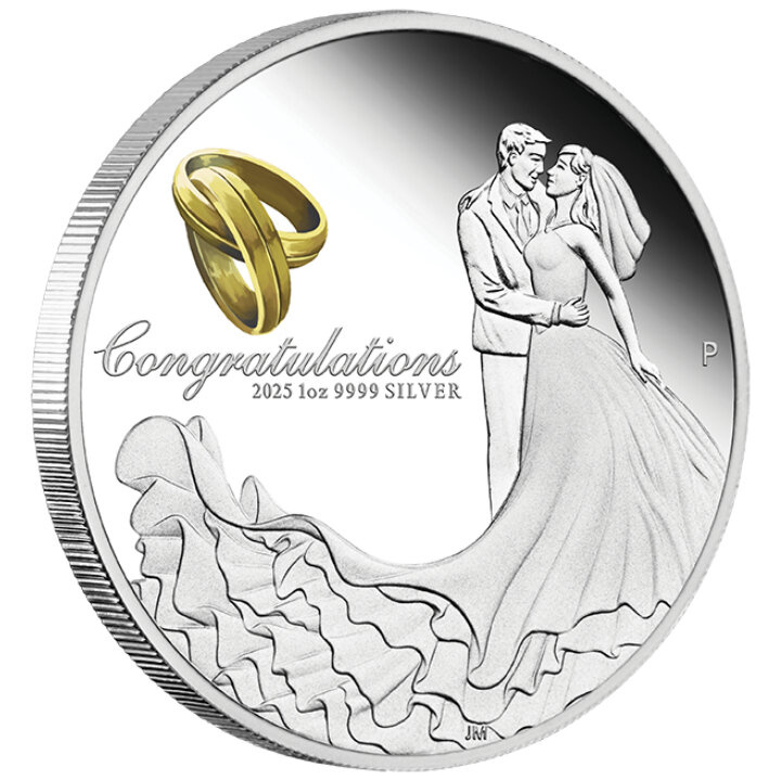 Wedding kolorowany 1 uncja Srebra 2025 Proof