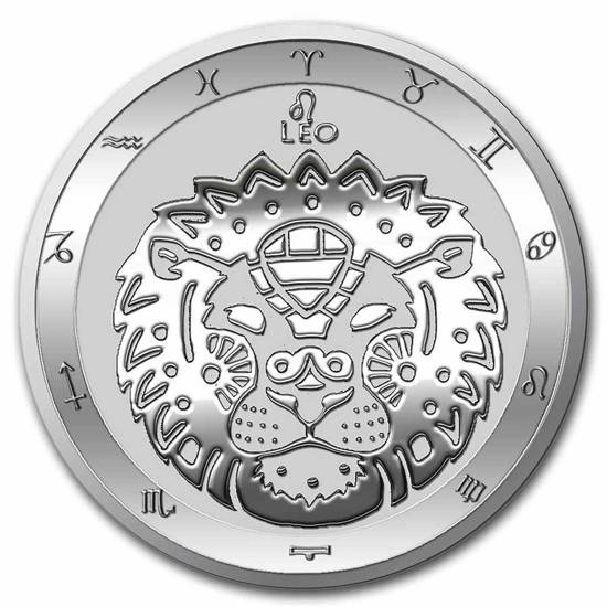Tokelau: Zodiac Series - Lew 1 uncja Srebra 2022 Slab