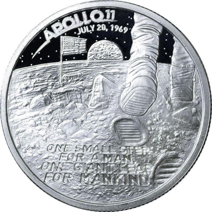 Apollo: Apollo 11 Moon Landing 1 uncja Srebra 