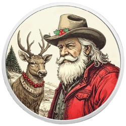 Western Santa kolorowany 1 uncja Srebra 2025 Proof