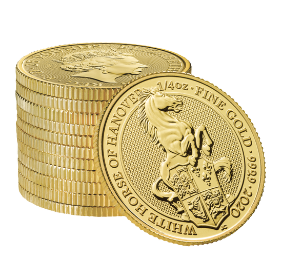 Bestie Królowej: Biały Koń Hanoweru 1/4 uncji Złota 2020