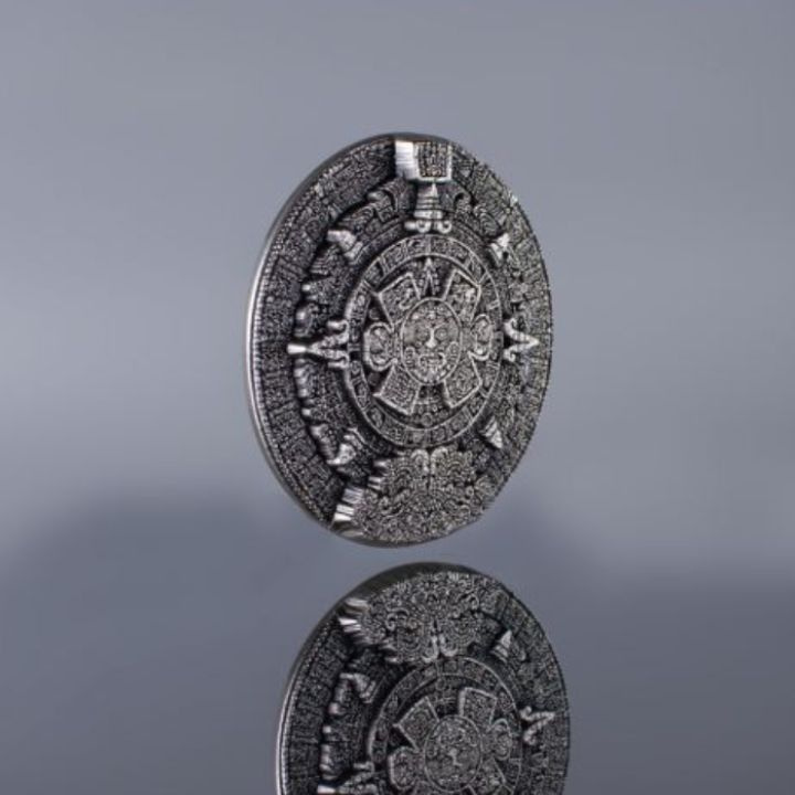 Aztec Sun Stone Stacker 2 uncje Srebra 2022