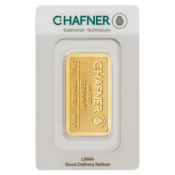 Sztabka C. Hafner 20 gramów Złota LBMA GD Refiner