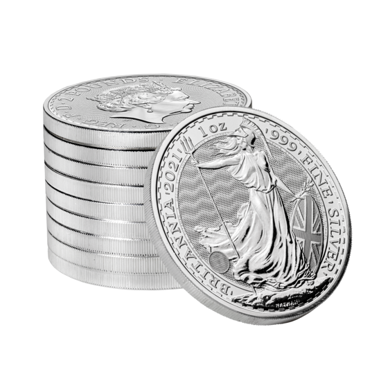 Britannia 1 uncja Srebra 2021 PAKIET 100 SZTUK