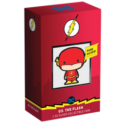 Niue: DC Comics - Flash Chibi Coin kolorowany 1 uncja Srebra 2020 Proof