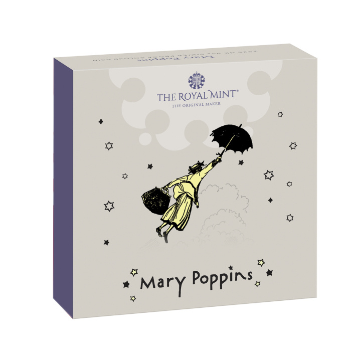 Mary Poppins kolorowana 50p Srebro 2025 Proof